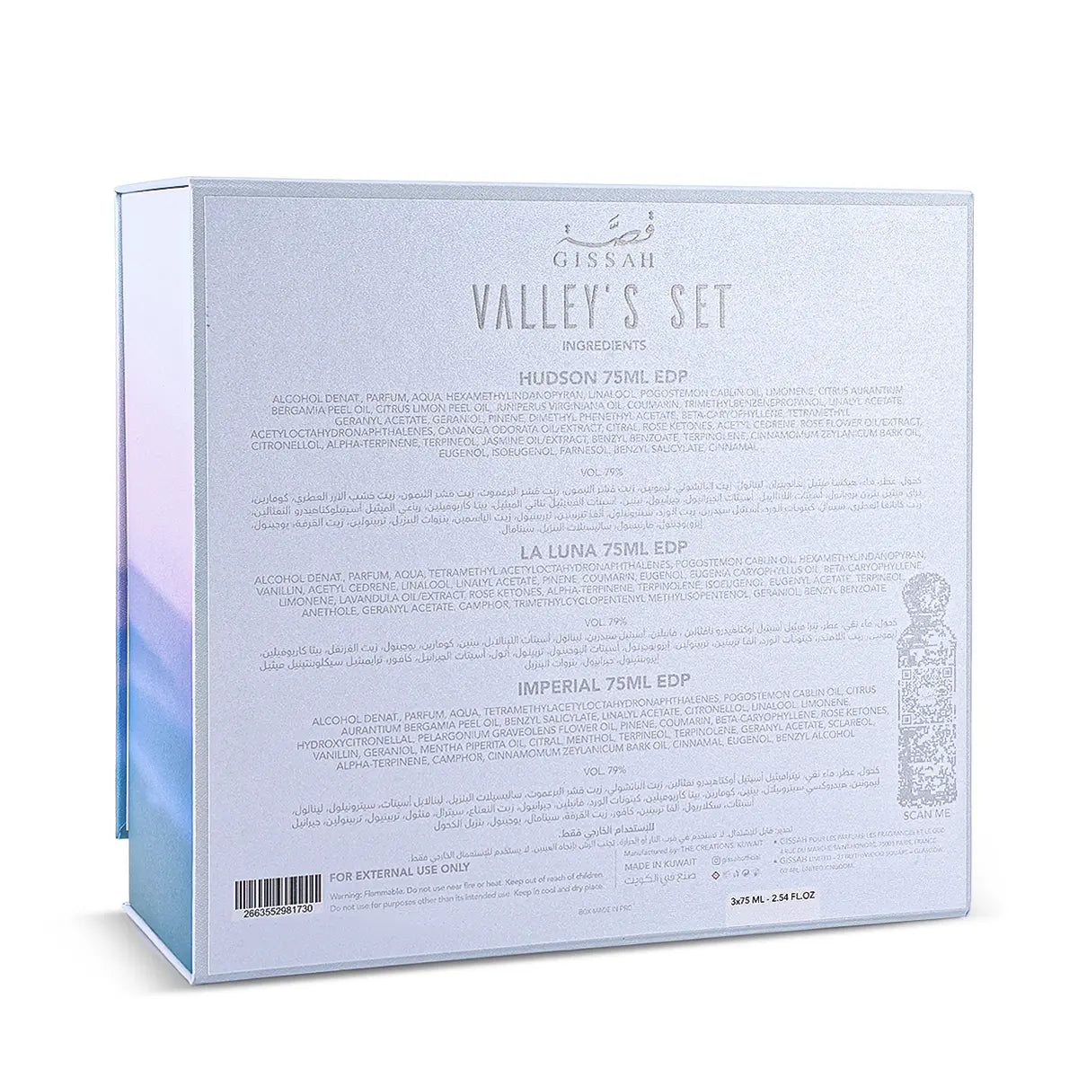 Valley's Set unisex
Size: 3x75ml